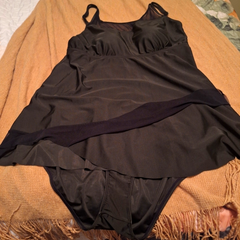 Final Price*** Classic Black Swim Chemise 2 Pc Tankini Size 20W